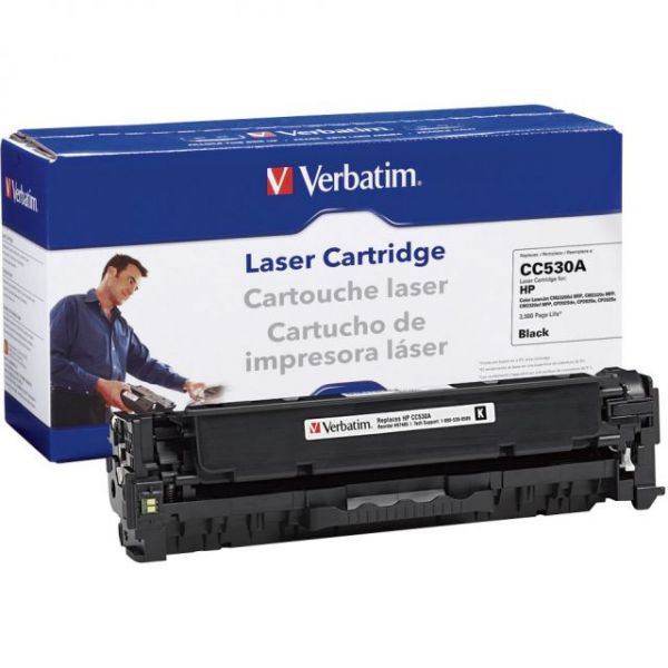 VER97485 Verbatim Remanufactured HP CC530A Black Toner Cartridge