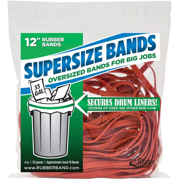 ALL08994 Alliance Rubber 08994 SuperSize Bands - Large 12" Heavy Duty Latex Rubber Bands - For Oversized Jobs