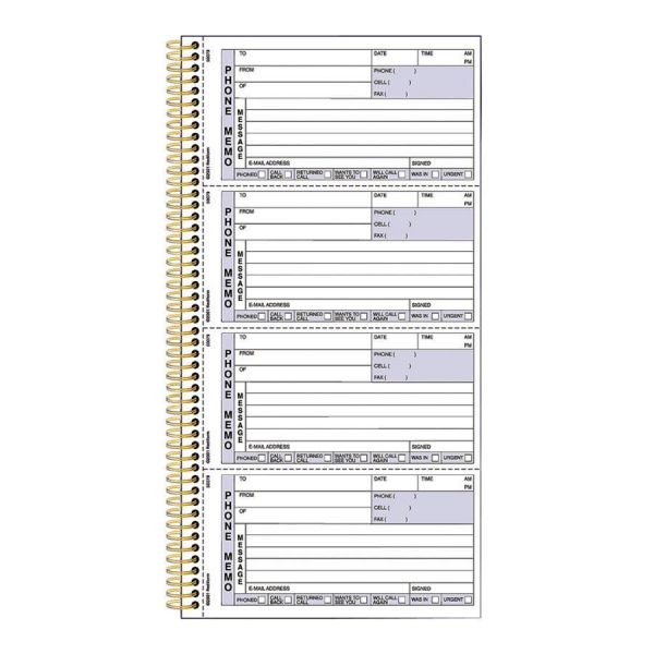 RED50079 Rediform Wirebound Message Book, 5 x 2 3/4, Two-Part Carbonless, 600 Sets/Book