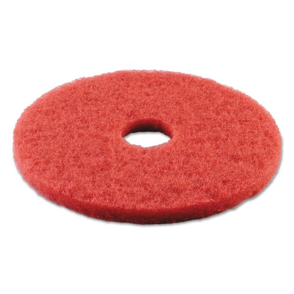 BWK4014RED Boardwalk Standard Buffing Floor Pads, 14" Diameter, Red, 5/Carton