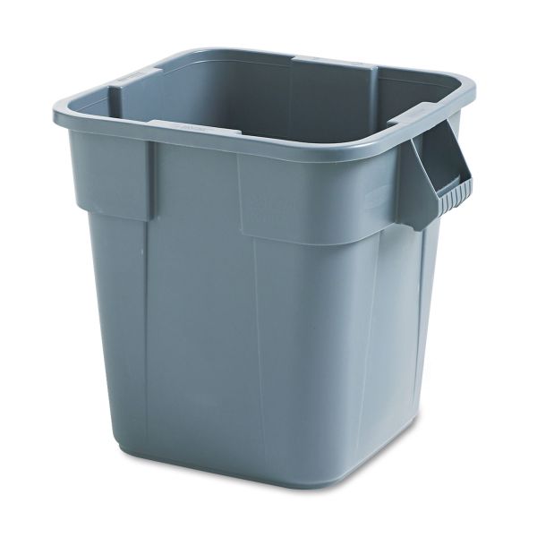 RCP352600GY Rubbermaid Commercial Brute Container, Square, Polyethylene, 28gal, Gray