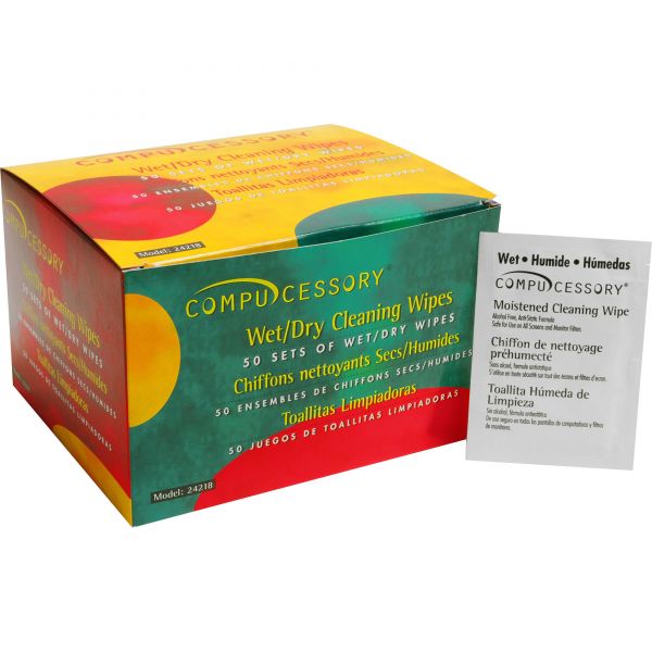 CCS24218 Compucessory Wet and Dry Screen Cleaning Wipes