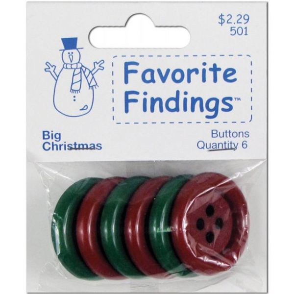 NOTM151357 Favorite Findings Big Buttons 6/Pkg