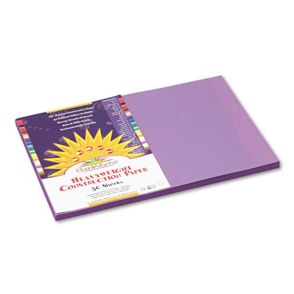 PAC7207 SunWorks Construction Paper, 58 lbs., 12 x 18, Violet, 50 Sheets/Pack