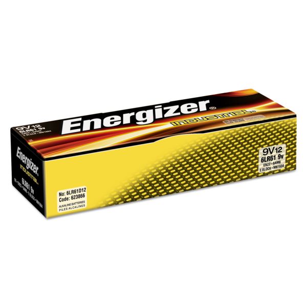 EVEEN22 Energizer Industrial Alkaline Batteries, 9V, 12/Box