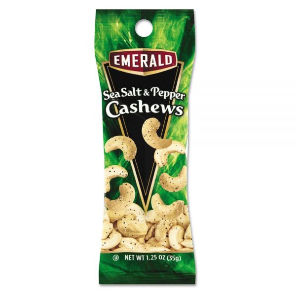 DFD93817 Emerald Sea Salt and Pepper Cashews, 1.25 oz. Tube Package, 12/Box