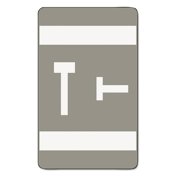 SMD67190 Smead Alpha-Z Color-Coded Second Letter Labels, Letter T, Gray, 100/Pack