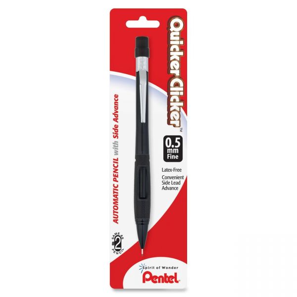 PENPD345A Pentel Quicker Clicker Mechanical Pencil, 0.5 mm, Black Barrel