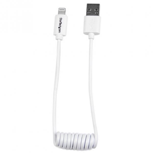 SYNX4186757 StarTech.com Lightning to USB Cable - Coiled - 0.3m (1ft) - White