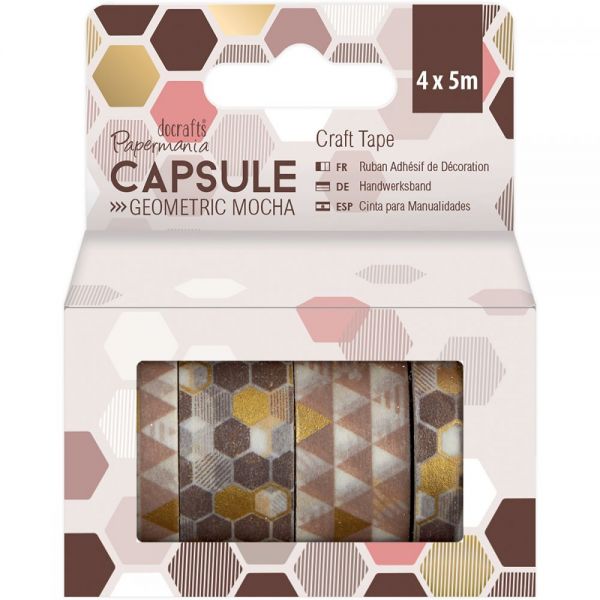 NOTM333797 Papermania Geometric Mocha Craft Tape 4/Pkg