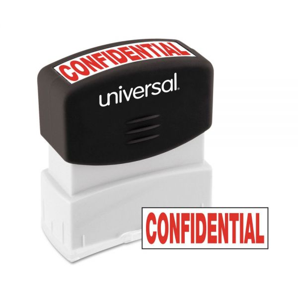 UNV10046 Universal Message Stamp, CONFIDENTIAL, Pre-Inked One-Color, Red