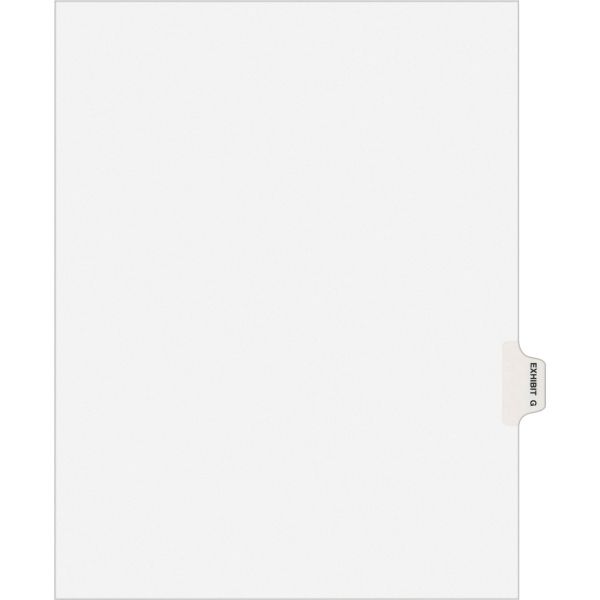AVE01377 Avery-Style Preprinted Legal Side Tab Divider, Exhibit G, Letter, White, 25/Pack