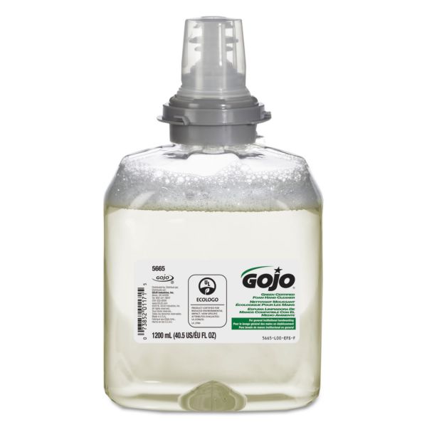 GOJ566502EA GOJO TFX Green Certified Foam Hand Cleaner Refill, Unscented, 1200mL