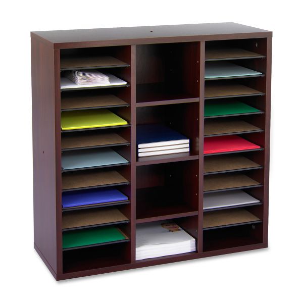 SAF9441MH Safco Apres Literature Organizer, 30 x 12 x 30, Mahogany