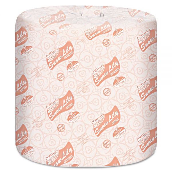 MRC4072 Marcal PRO Snow Lily Recycled Bath Tissue, 2-Ply, White, 336 Sheets/Roll, 48 Rolls/Carton