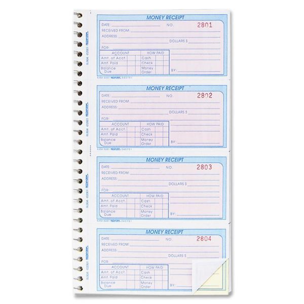 RED8L804 Rediform Money 2-Part Receipt Book