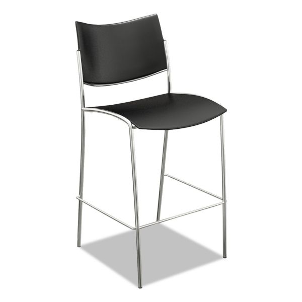 MLNESS2B Mayline Escalate Stacking Stool, Plastic Back/Seat, Black, 2 Stools/Carton