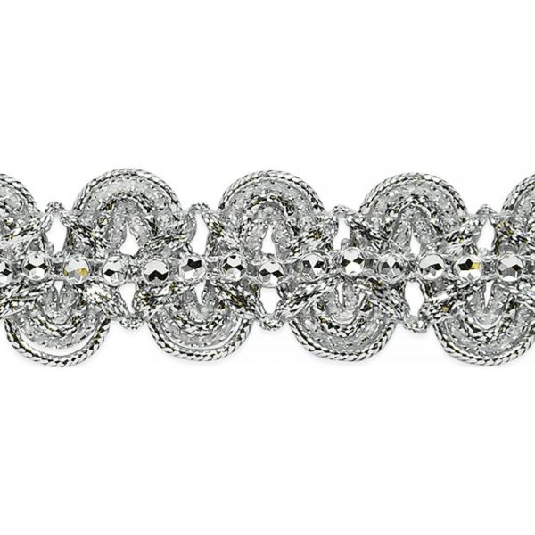 NOTM442851 Eva Faux Rhinestone Metallic Braid Trim 1"X9'