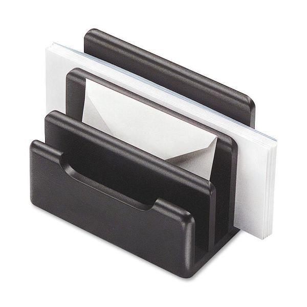 ROL62525 Rolodex Wood Tones Desktop Sorter, Three Sections, Wood, Black