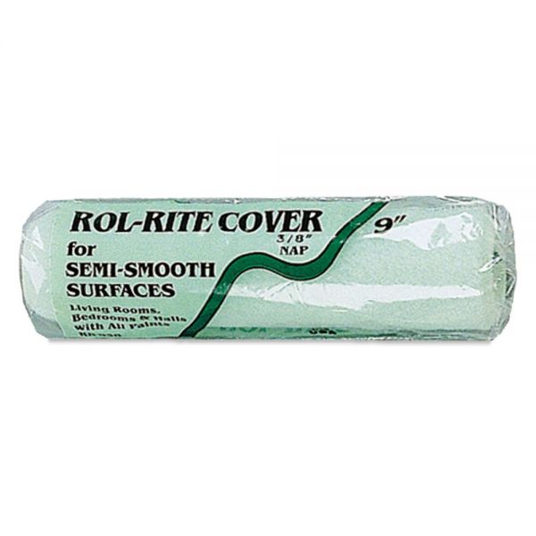 LZRRR9389 Linzer Semi-Smooth Paint Roller Cover, 3/8" Nap, 9", Green