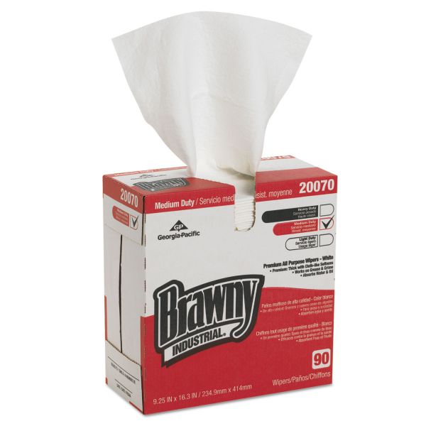 GPC2007003CT Georgia Pacific Professional Medium-Duty Premium Wipes, 9 1/4 x 16 3/8, White, 90 Wipes/Box, 10 Boxes/Carton