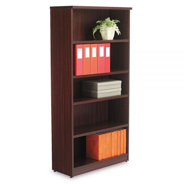 ALEVA636632MY Alera Valencia Series Bookcase, Five-Shelf, 31 3/4w x 14d x 65h, Mahogany