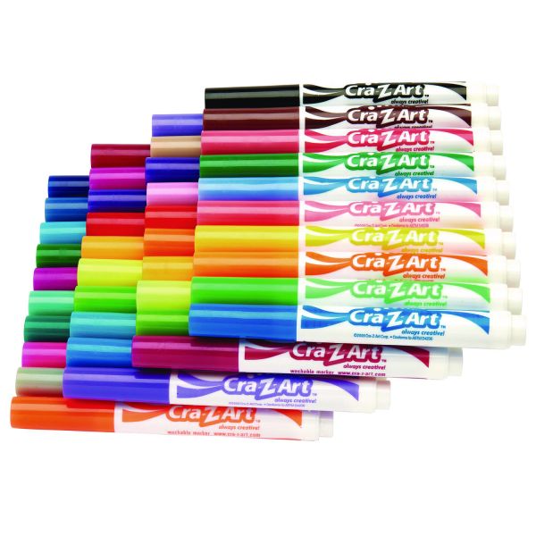 Cra-Z-Art Super Washable Markers, Broad Bullet Tip, Assorted