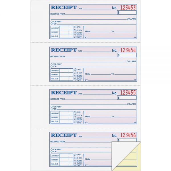 ABFDC1182 Adams Money/Rent 2-Part Receipt Book