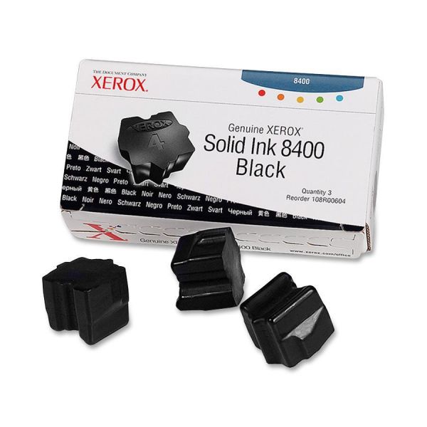 XER108R00604 Xerox 108R00604 Solid Ink Stick, 1,133 Page-Yield, 3/Box, Black