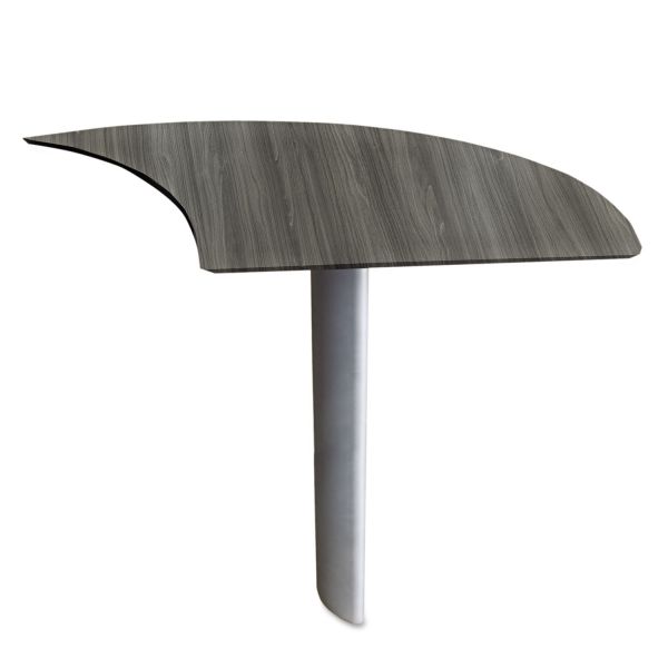 MLNMNEXTRLGS Mayline Medina Series Curved Desk Extension, Right-Hand, 47w x 24d x 29 1/2h, Gray Steel