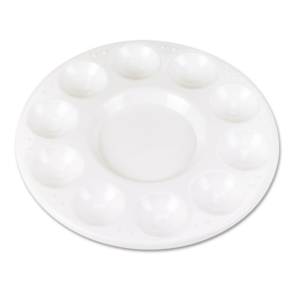 CKC5924 Chenille Kraft Round Plastic Paint Trays for Classroom, White, 10/Pack