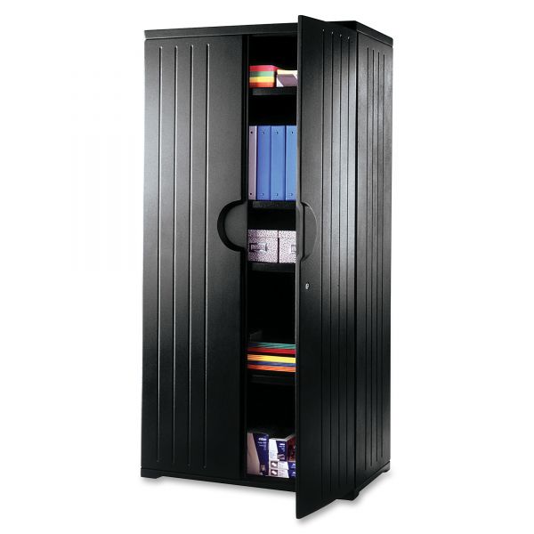 ICE92571 Iceberg OfficeWorks Resin Storage Cabinet, 36w x 22d x 72h, Black
