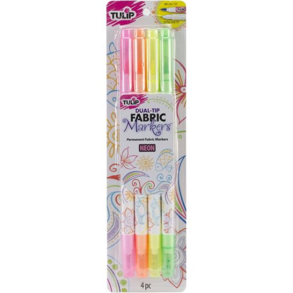 NOTM159220 Tulip Dual-Tip Fabric Markers 4/Pkg