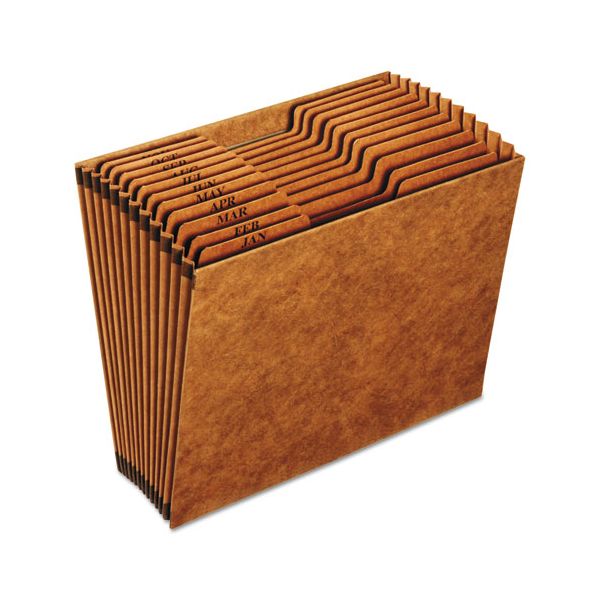 PFXR217MHD Pendaflex Heavy-Duty Expanding Open Top File, 12 Pockets, 1/3 Tab, Letter, Brown