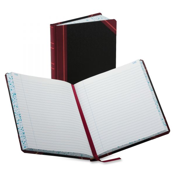 BOR38300R Boorum & Pease Record/Account Book, Record Rule, Black/Red, 300 Pages, 9 5/8 x 7 5/8