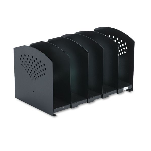 SAF3116BL Safco Five-Section Adjustable Book Rack, Steel, 15 1/4 x 9 x 9 1/4, Black