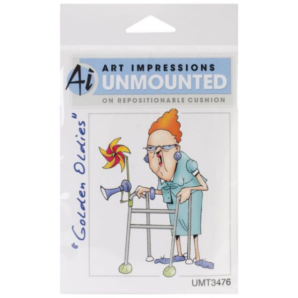 NOTM273223 Art Impressions Golden Oldies Cling Rubber Stamp 4"X2.25"