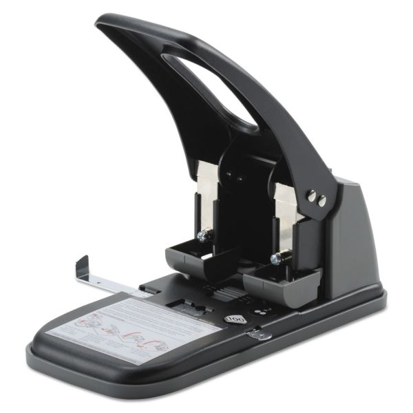 SWI74190 Swingline 100-Sheet High Capacity 2-Hole Punch, Fixed Centers, 9/32" Holes, Black/Gray