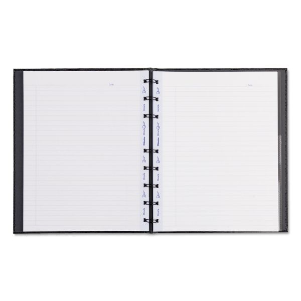 REDAF915081 Blueline MiracleBind Notebook, College/Margin, 9 1/4 x 7 1/4, Black Cover, 75 Sheets