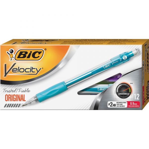 BICMV11BK BIC Velocity Original Mechanical Pencil, .9mm, Turquoise