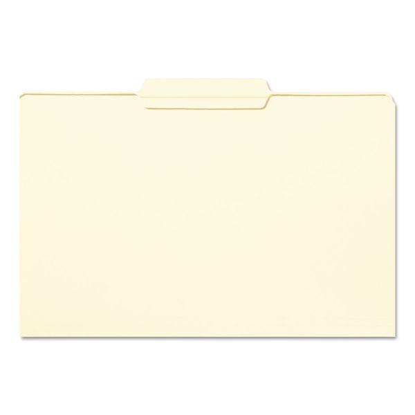 SMD15336 Smead File Folder, 1/3 Cut Second Position, Reinforced Top Tab, Legal, Manila, 100/Box