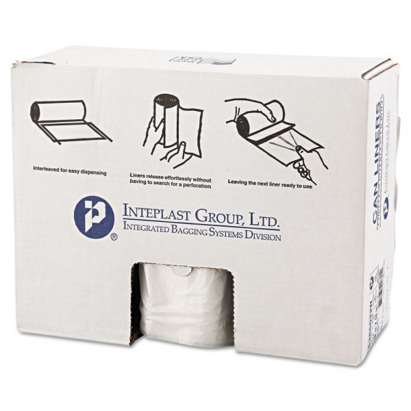 IBSS386022N Inteplast Group High-Density Can Liner, 38 x 60, 60gal, 22mic, Clear, 25/Roll, 6 Rolls/Carton