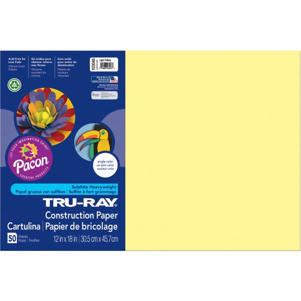 PAC103046 Tru-Ray Yellow Construction Paper