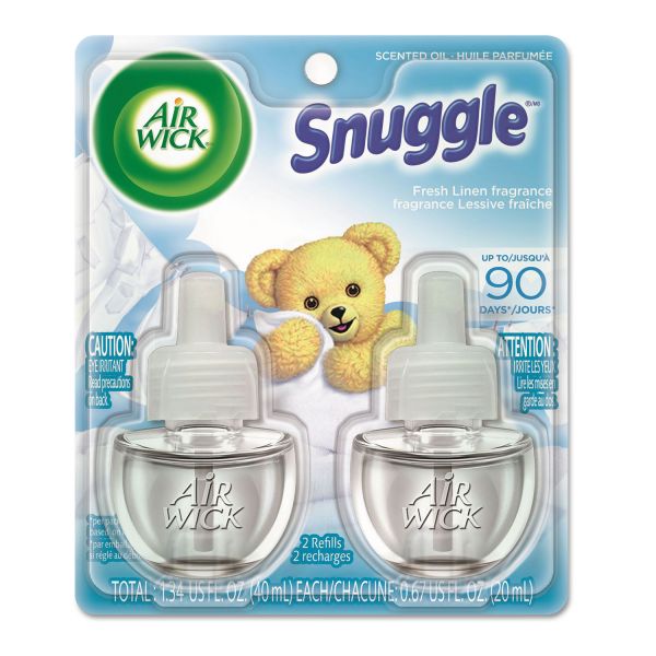 RAC82291 Air Wick Scented Oil Twin Refill, Snuggle Fresh Linen, 0.67 oz 2/Pack, 6/Carton
