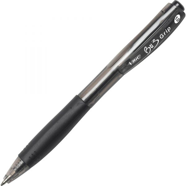 BICBU3361BK BIC BU3 Retractable Ballpoint Pen, Medium, 1.0 mm, Black, 36/Pack