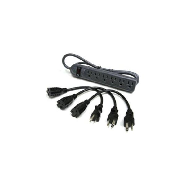 SYNX1996959 C2G 6-Outlet Surge Suppressor with (3) 1ft Outlet Saver Power Extension Cords