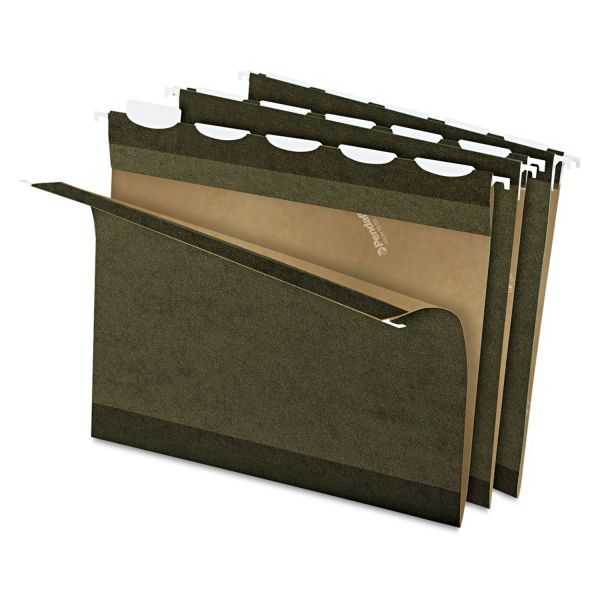 PFX42590 Pendaflex Ready-Tab Reinforced Hanging Folders, 1/5 Tab, Letter, Green, 25/Box