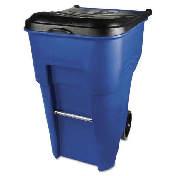 RCP9W2273BLU Rubbermaid Commercial Brute Rollout Container, Square, Plastic, 95 gal, Blue