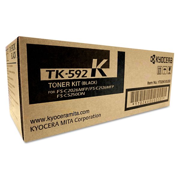 KYOTK592K Kyocera TK592K Toner, 7,000 Page-Yield, Black