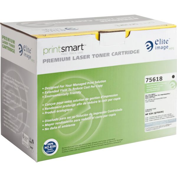 ELI75618 Elite Image Remanufactured HP 53X (Q7553X) High Yield Toner Cartridge